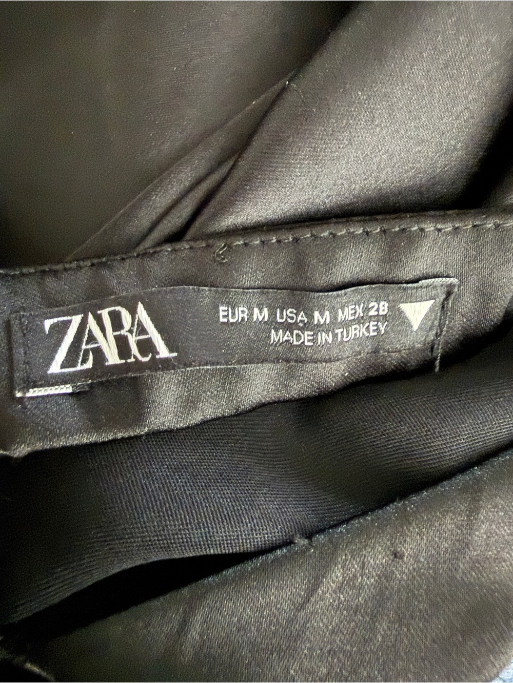 Zara Black Satin Backless Halter Midi Dress Sz M Secure Elastic Waist | EUC - Picture 9 of 10